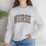 nurse leopard print block letter cream crewneck sweatshirt gift for women cream color