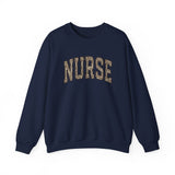 retro leopard nurse crewneck sweatshirt blue nurse appreciation gift
