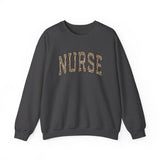 retro leopard nurse crewneck sweatshirt maroon nursing gift women