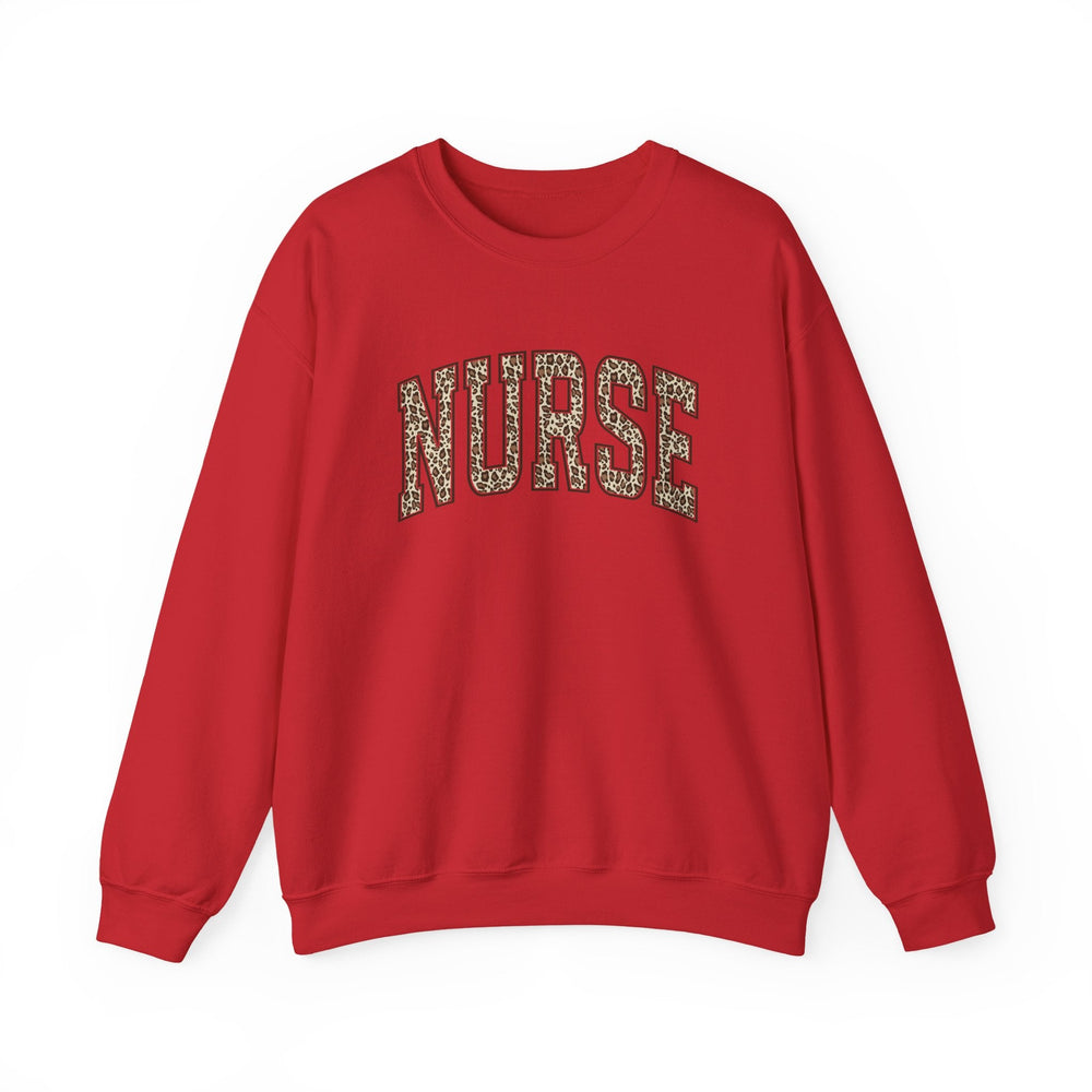 retro leopard nurse crewneck sweatshirt red nursing gift for women