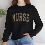 Black leopard print nurse crewneck sweatshirt gift for women