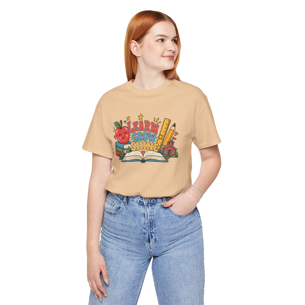 Learn Grow Shine teacher shirt graphic tee – image 6