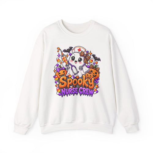 Halloween Nurse Sweatshirt — Spooky Nurse Crew Ghost Crewneck