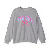 Booked and Busy teacher sweatshirt with bow-tied book stack - view 4