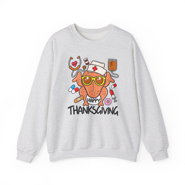 Thanksgiving Nurse Sweatshirt — Thankful Nurse Turkey Crewneck