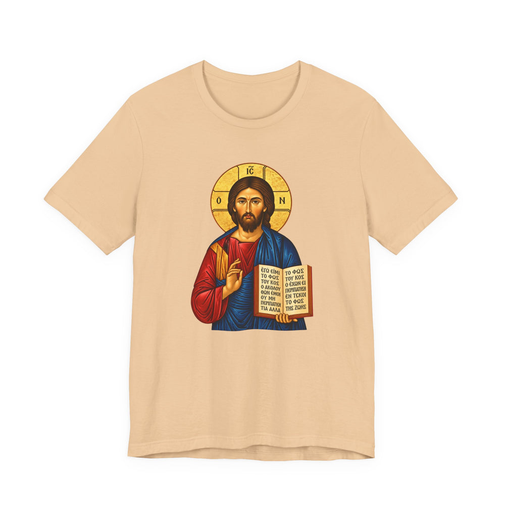 Orthodox Jesus icon shirt in Sand Dune by Peckwear