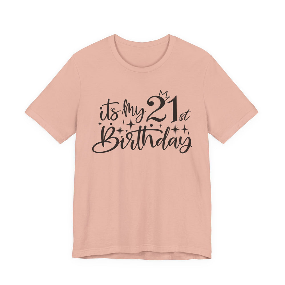 21st Birthday Shirt in Peach