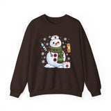 Snowman Nurse Sweatshirt — Snow Much Love for Nursing Winter Crewneck