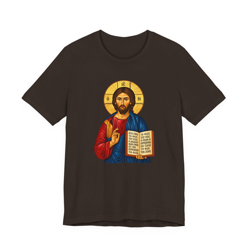 Orthodox Jesus icon shirt in Brown by Peckwear