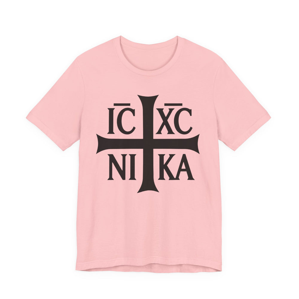IC XC NIKA Orthodox cross shirt in Pink by Peckwear