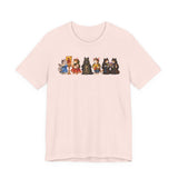 Orthodox cat shirt with cats holding icons in Soft Pink by Peckwear