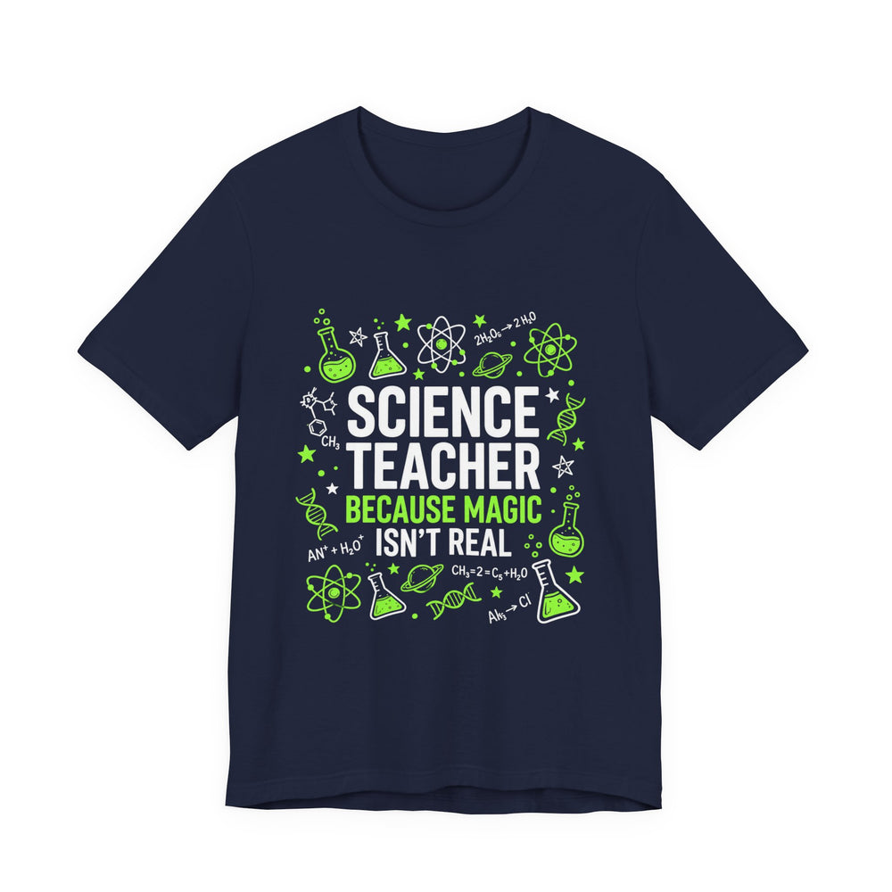 Funny Science Teacher Shirt in Navy