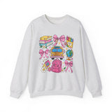 Back to school teacher sweatshirt with school bus, backpack and books graphic - view 2