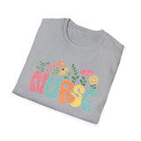 Nurse Floral Graphic T‑Shirt
