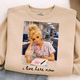 Funny RN Nurse Life Apparel & Gift Design - "I Live Here Now"
