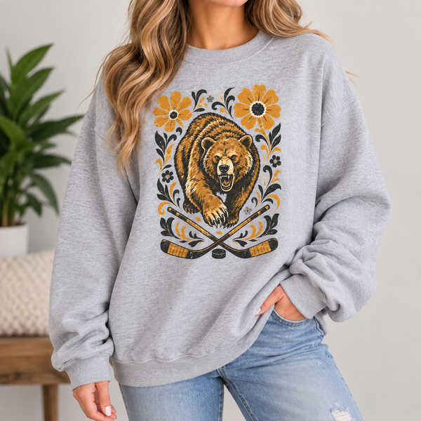 Bear Graphic Sweatshirt in Ash