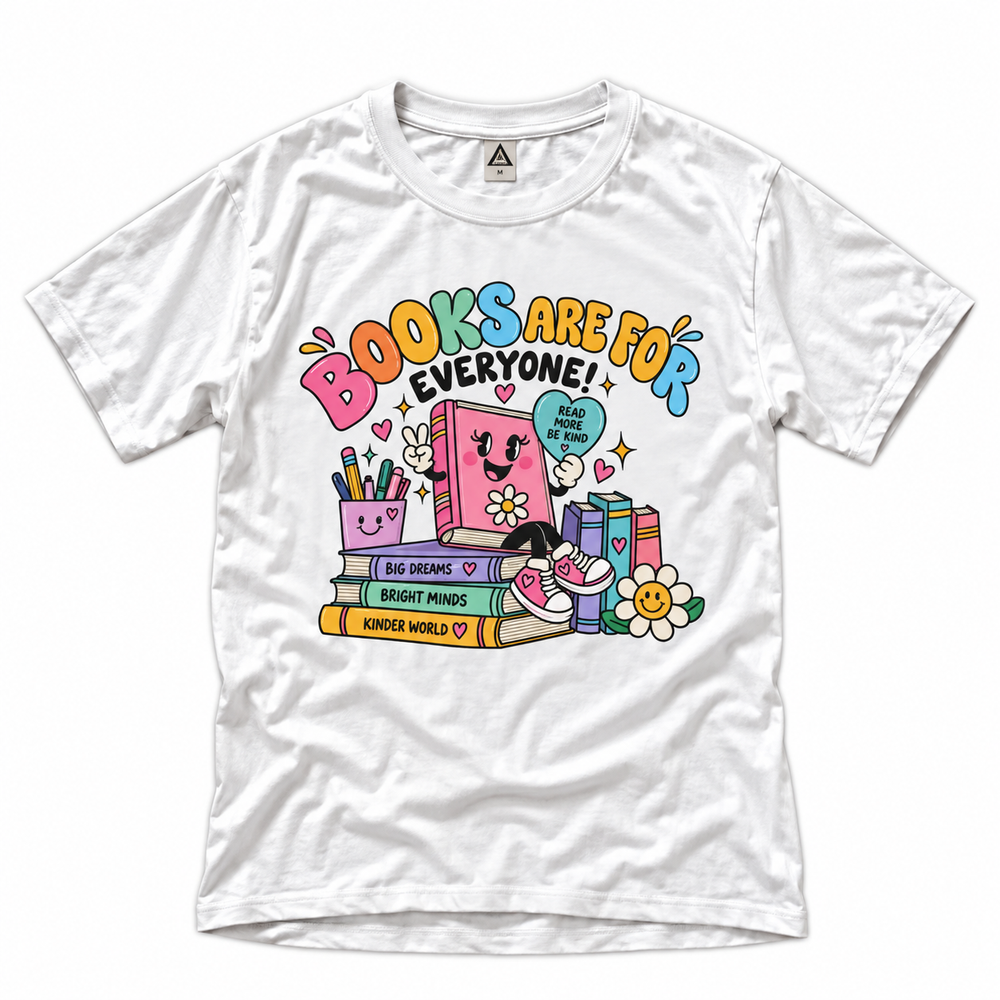 Books Are for Everyone teacher shirt graphic tee – image 2