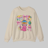Back to school teacher sweatshirt with school bus, backpack and books graphic - view 3