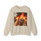Burning Doll Face Meme Sweatshirt — Unhinged Sarcasm Crewneck
