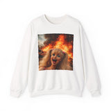 Burning Doll Face Meme Sweatshirt — Unhinged Sarcasm Crewneck
