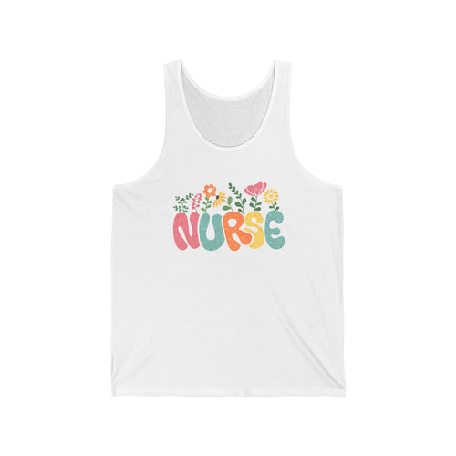Flower Nurse Tank Top: Medical Professional Apparel