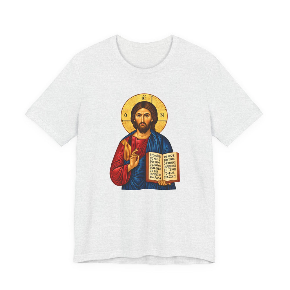 Orthodox Jesus icon shirt in Ash by Peckwear