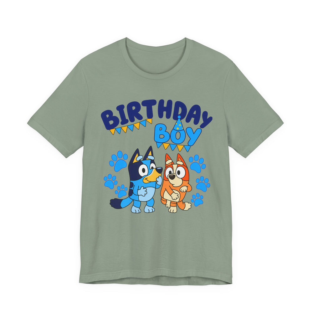Adult Birthday Boy Shirt in Sage