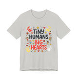 Tiny Humans Big Hearts Teacher Shirt in Silver