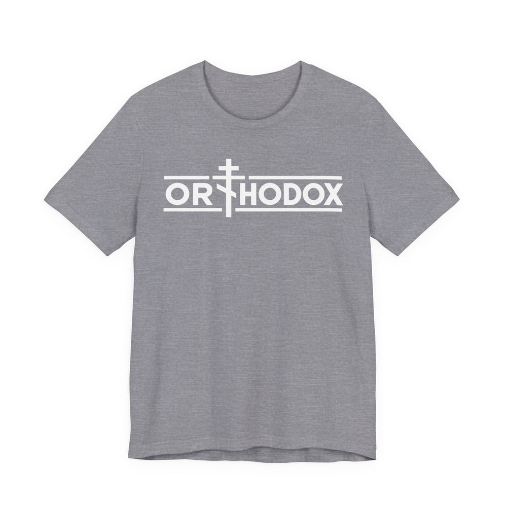 Orthodox Christian cross t-shirt in Heather Storm by Peckwear