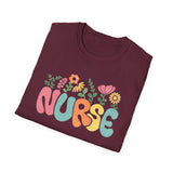 Nurse Floral Graphic T‑Shirt