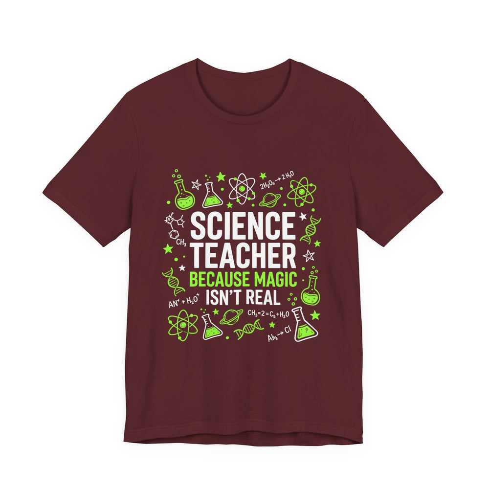 Funny Science Teacher Shirt in Maroon