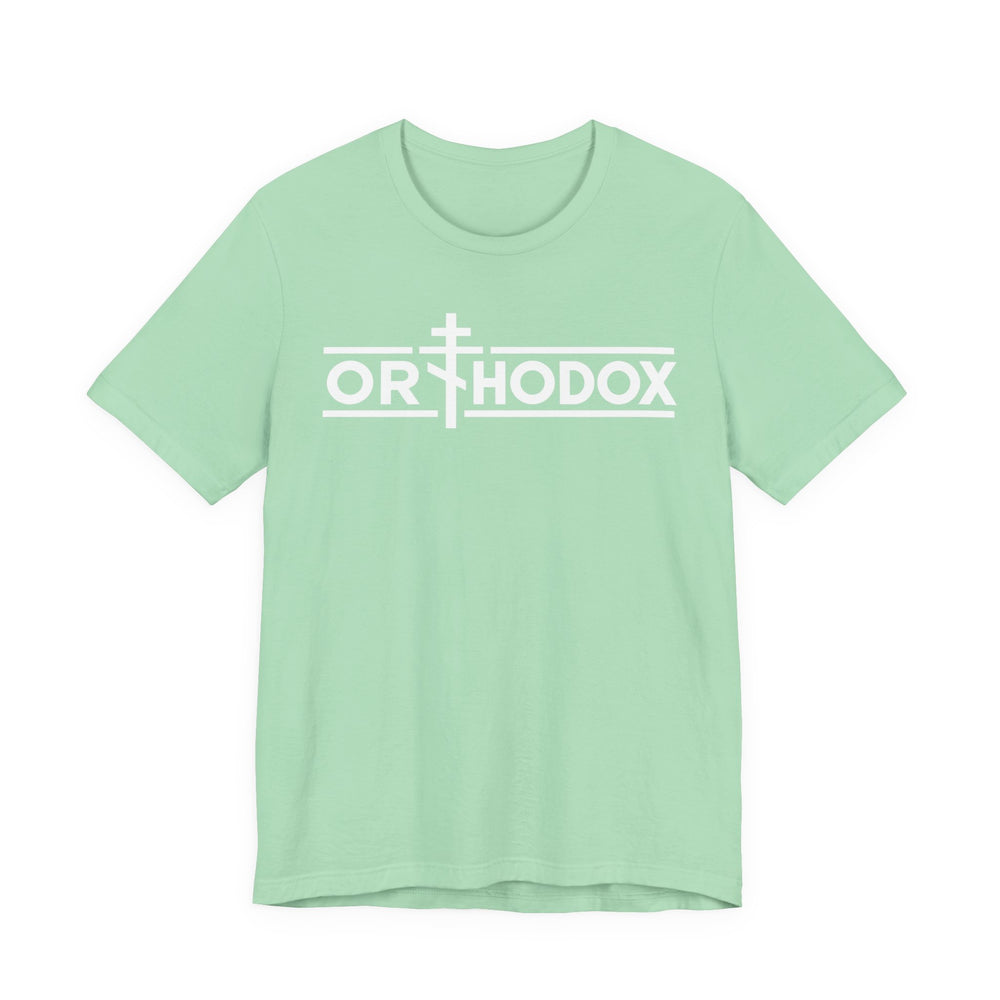 Orthodox Christian cross t-shirt in Mint by Peckwear