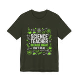 Funny Science Teacher Shirt in Dark Olive