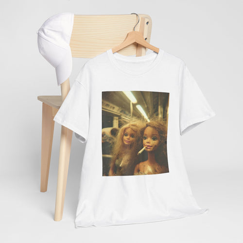 Funny Disgusting Doll face Meme Smoking T-Shirt