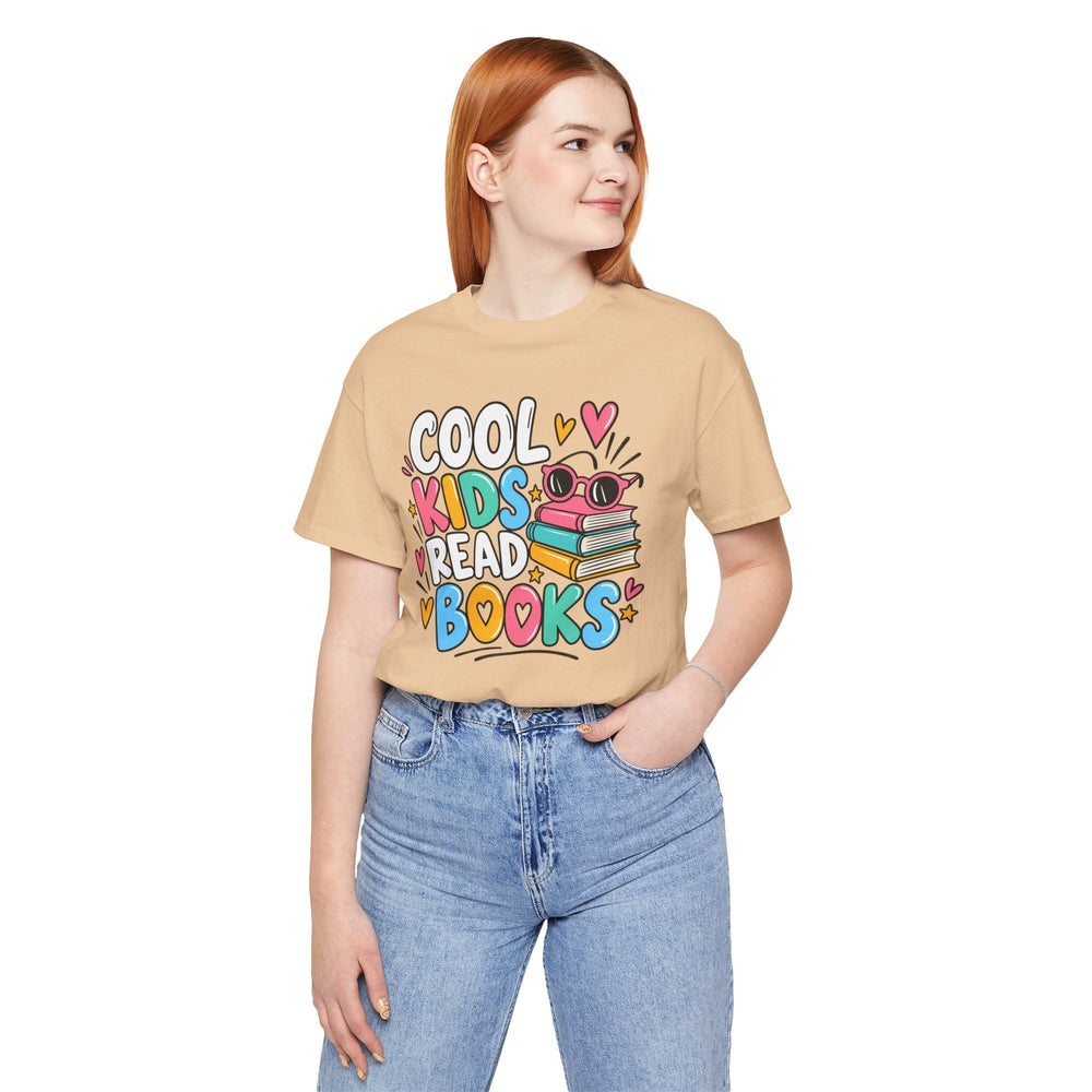 Cool Kids Read Books teacher shirt graphic tee – image 4
