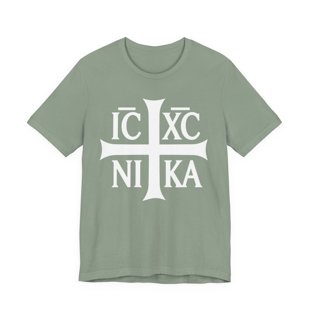 IC XC NIKA Orthodox cross shirt in Sage by Peckwear