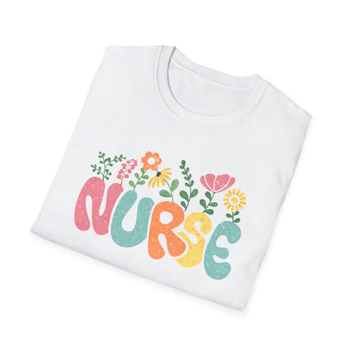Nurse Floral Graphic T‑Shirt