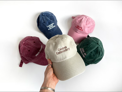 Custom embroidered hat with personalized name vintage style