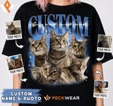 Custom Pet Bootleg Shirt – Personalized Cat & Dog Photo T-Shirt
