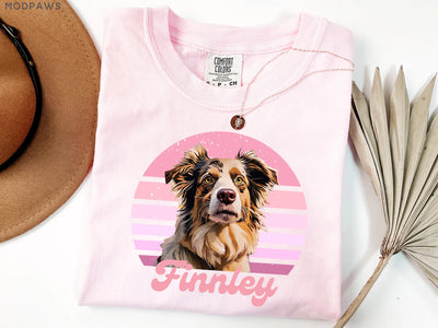 Custom Vintage Pet Shirt – Personalized Dog Photo & Name T-Shirt