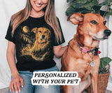 Custom Pet Photo Shirt – Personalized Dog Howling Moon T-Shirt