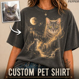 Custom Pet Photo Shirt – Personalized Dog Howling Moon T-Shirt