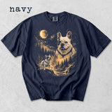 Custom Pet Photo Shirt – Personalized Dog Howling Moon T-Shirt