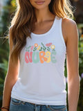 Flower Nurse Tank Top: Medical Professional Apparel