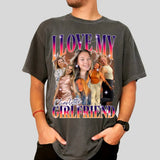 Custom Girlfriend Shirt – Personalized Photo & Birthday Bootleg T-Shirt
