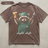 Night Shift Raccoon T-Shirt – Cute Nurse & Healthcare Worker Tee