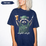 Night Shift Raccoon T-Shirt – Cute Nurse & Healthcare Worker Tee