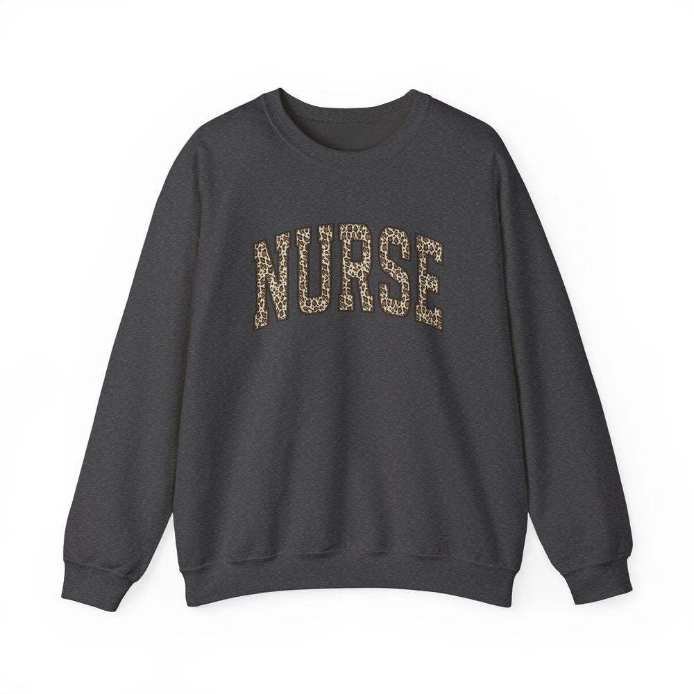 retro leopard nurse crewneck sweatshirt maroon nursing gift women