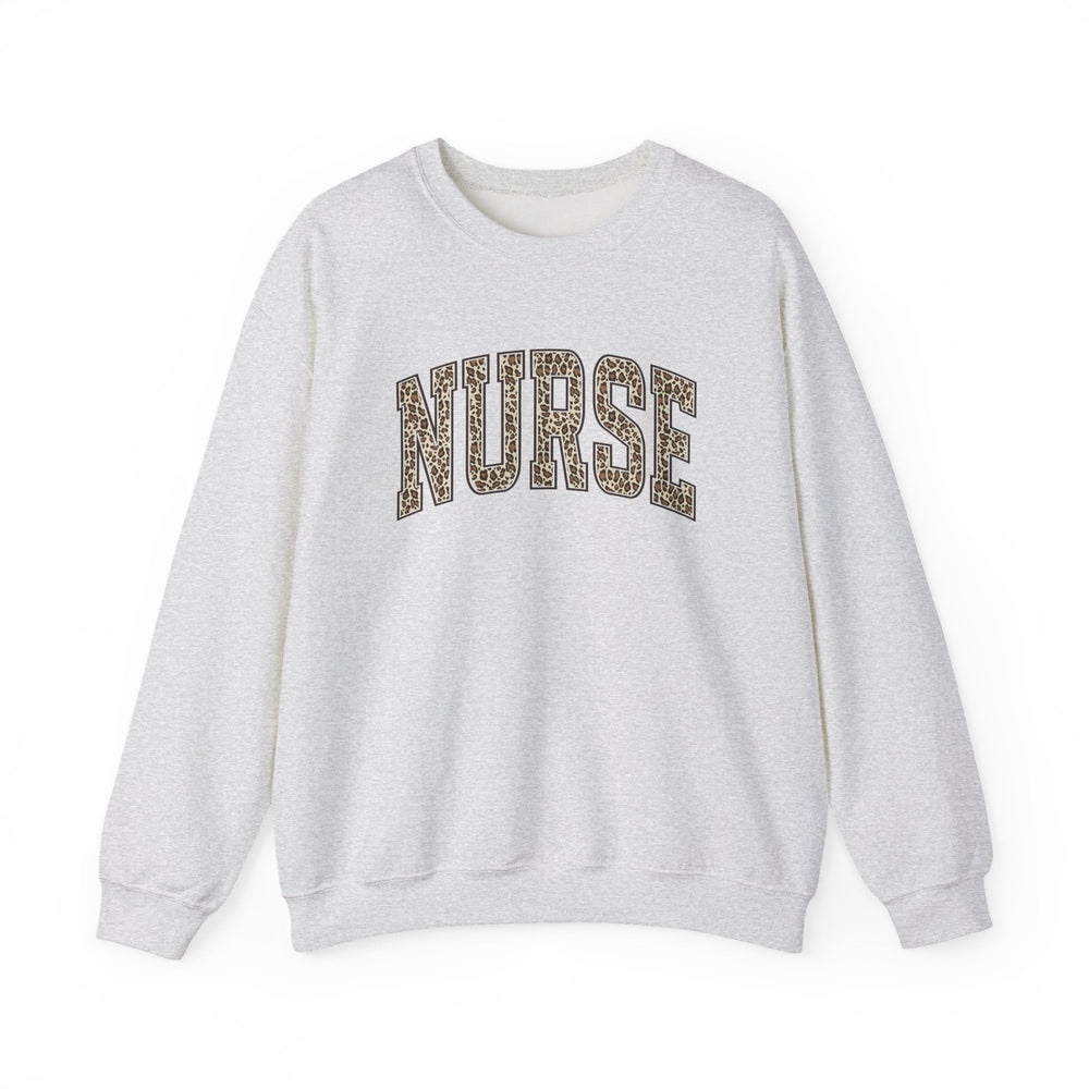 retro leopard nurse crewneck sweatshirt white nursing gift women